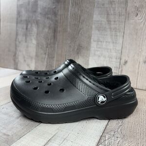 Crocs Classic Lined Clogs Little Kids PS Size 13 Slip On Shoes Sandals Black